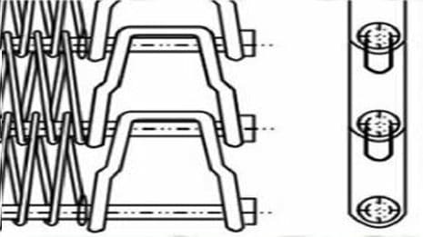 Heavy duty U-shaped link with double reinforcing plate links