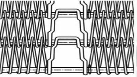 Radius conveyor belts with middle links